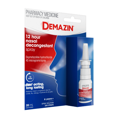 DEMAZIN 12 HOUR RELIEF NASAL DECONGESTANT SPRAY 20ML