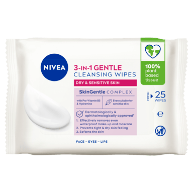 NIVEA DAILY ESSENTIALS GENTLE WIPES 25 PACK