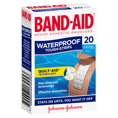 BAND-AID WATERPROOF TOUGH STRIPS 20 PACK