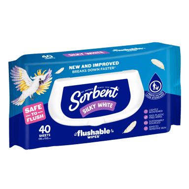 SORBENT WIPES SILKY WHITE 40 PACK