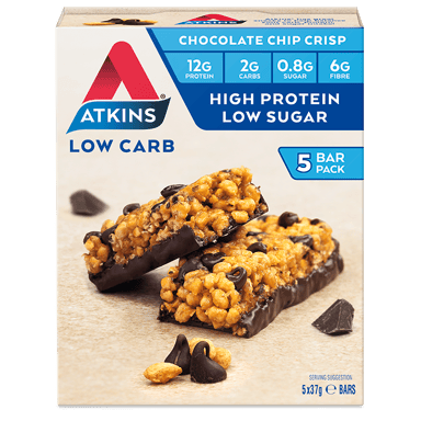 ATKINS DAY BREAK CHOCOLATE CHIP CRISP BARS 37G 5 PACK