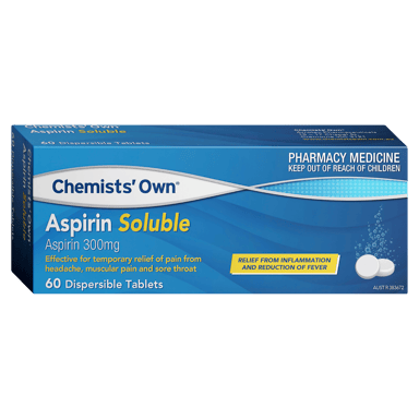 CHEMISTS OWN ASPIRIN 300MG 60 SOLUBLE TABLETS