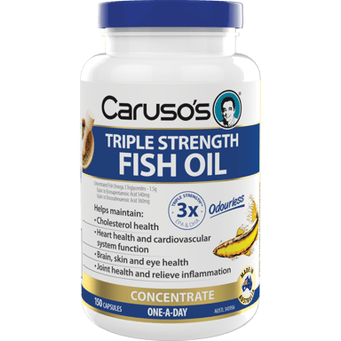 CARUSOS TRIPLE STRENGTH FISH OIL 150 CAPSULES