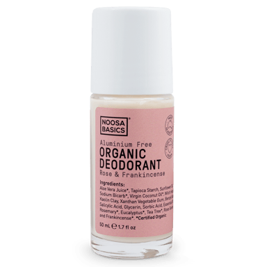 NOOSA BASICS ORGANIC ANTIPERSPIRANT ROSE & FRANKINCENSE ROLL ON 50ML