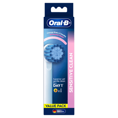 ORAL-B SENSITIVE CLEAN REPLACEMENT HEADS 6 PACK