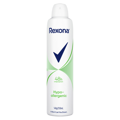 REXONA WOMEN ANTIPERSPIRANT HYPO-ALLERGENIC 48HR  250ML