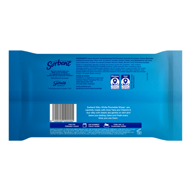 SORBENT FLUSH WIPES SILKY WHITE 80 PACK