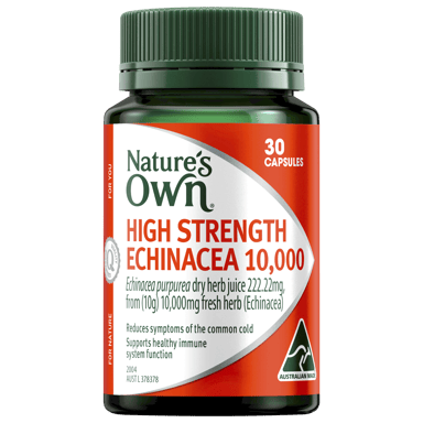 NATURES OWN HIGH STRENGTH ECHINACEA 10000MG 30 CAPSULES