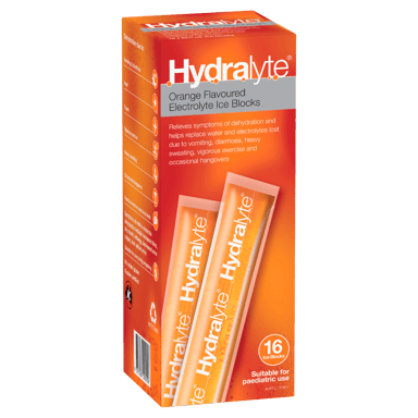 HYDRALYTE ICE BLOCKS ORANGE 16 PACK