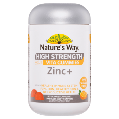 NATURES WAY HIGH STRENGTH ZINC + GUMMIES 60