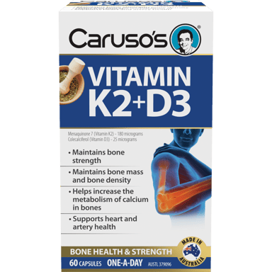 CARUSOS VITAMIN K2+D3 60 CAPSULES