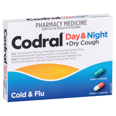 CODRAL COLD & FLU + COUGH PE 24 CAPSULES