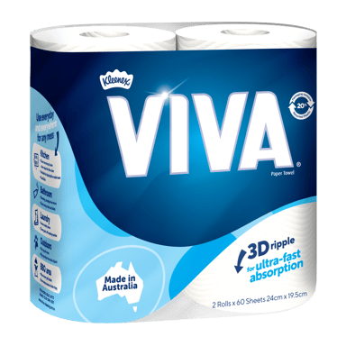 KLEENEX VIVA PAPER TOWEL 60 SHEETS 2 PACK