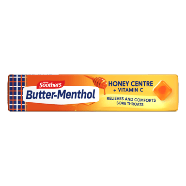 NESTLE SOOTHERS BUTTER-MENTHOL HONEY CENTRE 10 LOZENGES