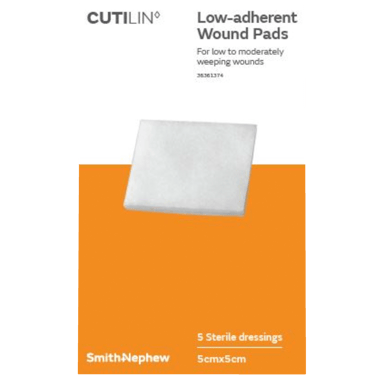 CUTILIN WOUND PAD 5CM X 5CM 5 PACK