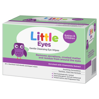 LITTLE EYES GENTLE CLENSING EYE WIPES 30 PACK