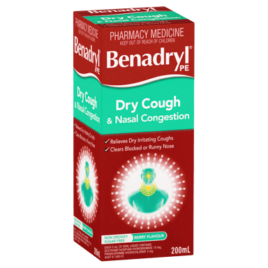 BENADRYL PE DRY COUGH & NASAL 200ML