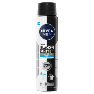 NIVEA MEN ANTIPERSPIRANT B&W  INVISIBLE FRESH 48H 250ML