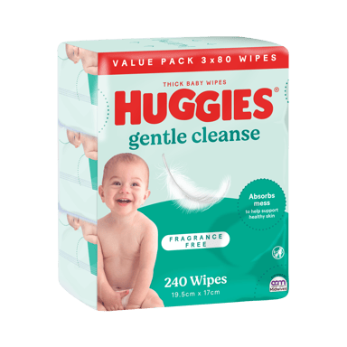 HUGGIES THICK BABY WIPES FRAGRANCE FREE 240 PACK