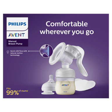 AVENT COMFORT MANUAL BREAST PUMP + BOTTLE