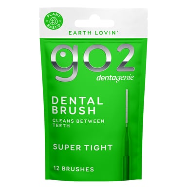 GO2 DENTAGENIE DENTAL BRUSHES FINE SIZE 0 GREEN 12 PACK