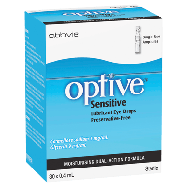 OPTIVE SENSITIVE LUBRICANT EYE DROPS 0.4ML 30 PACK
