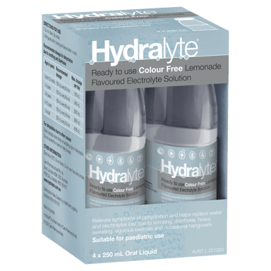 HYDRALYTE LIQUID LEMONADE READY TO DRINK 250ML 4 PACK