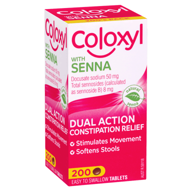 COLOXYL WITH SENNA CONSTIPATION RELIEF 200 TABLETS