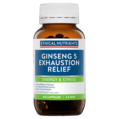 ETHICAL NUTRIENTS GINSENG 5 EXHAUSTION RELIEF 60 CAPSULES