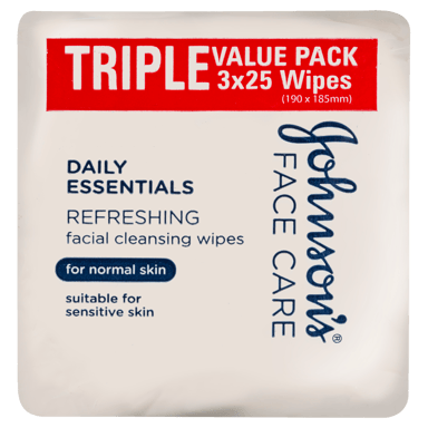J&J 3 IN 1 NORMAL WIPES 3 X 25 PACK
