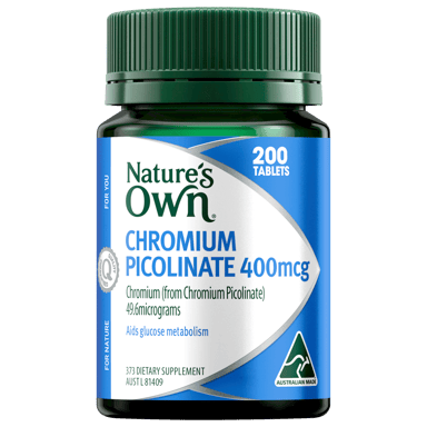 NATURES OWN CHROMIUM PICOLINATE 400MCG 200 TABLETS