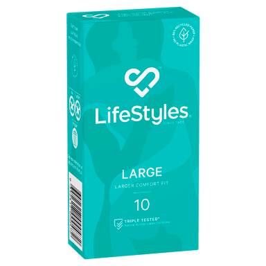 LIFESTYLES CONDOMS LARGE 10 PACK