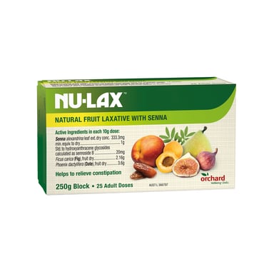 NU-LAX NATURAL FRUIT LAXATIVE WITH SENNA 250G