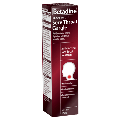 BETADINE SORE THROAT GARGLE READY TO USE 120ML