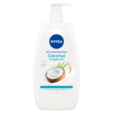 NIVEA SHOWER CREME BODY WASH COCONUT & JOJOBA OIL 1 LITRE