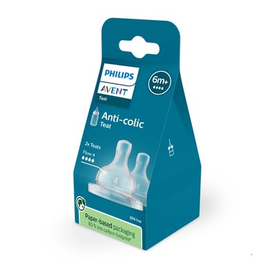 AVENT ANTI COLIC TEAT SILICONE FAST 2 PACK