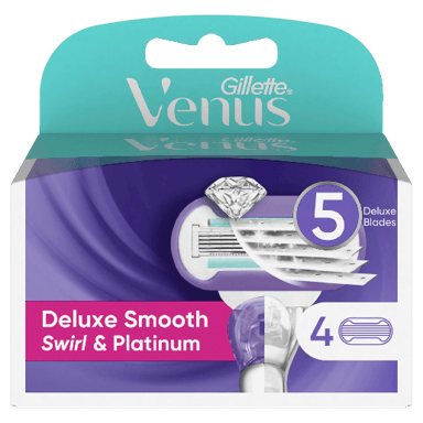 GILLETTE VENUS DELUXE SMOOTH SWIRL & PLATINUM REFILL BLADES