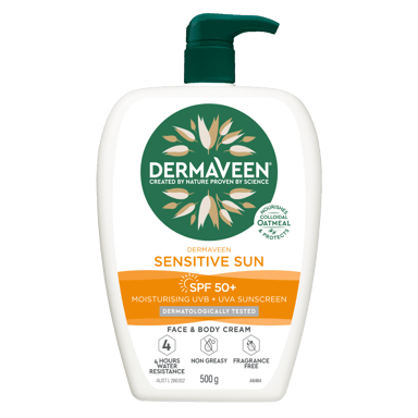 DERMAVEEN SENSITIVE FACE & BODY SUNSCREEN SPF50+ 500G