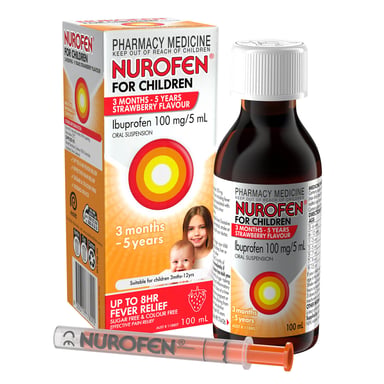 NUROFEN FOR CHILDREN 3 MONTH - 5 YEARS STRAWBERRY 100ML