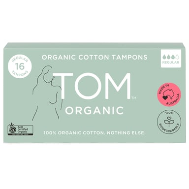 TOM ORGANIC REGULAR TAMPON 16 PACK