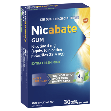 NICABATE EXTRA FRESH 4MG GUM 30 PACK