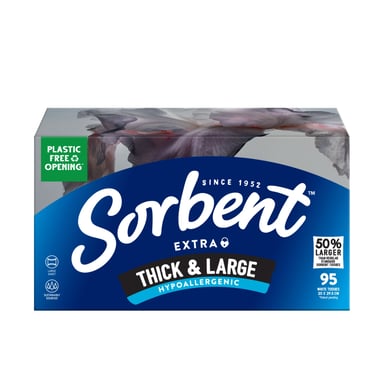 SORBENT FACIAL TISSUES HYPO-ALLERG THICK & LARGE 95 PACK