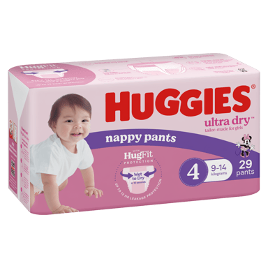 HUGGIES ULTRADRY NAPPY PANTS TODDLER GIRL 29 PACK