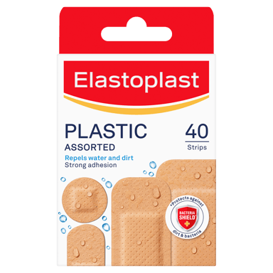 ELASTOPLAST PLASTIC WATER-RESISTANT ASSORTED DRESSINGS 40 PACK
