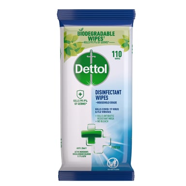 DETTOL ANTIBACTERIAL DISINFECTANT SURFACE CLEANING WIPES 110 PACK