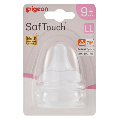 PIGEON TEAT SOFT TOUCH WIDE NECK 9+ MONTHS  2 PACK