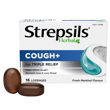 STREPSILS HERBAL COUGH FRESH MENTHOL 16 LOZENGES