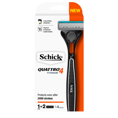 SCHICK QUATTRO TITANIUM RAZOR + 1 BLADE