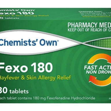 CHEMISTS OWN FEXOFENADINE HAYFEVER & ALLERGY RELIEF 180MG 30 TABLETS