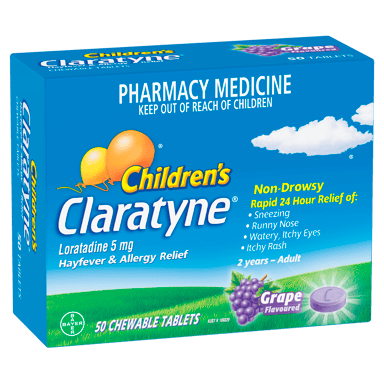 CLARATYNE CHILDRENS GRAPE 50 CHEWABLE TABLETS